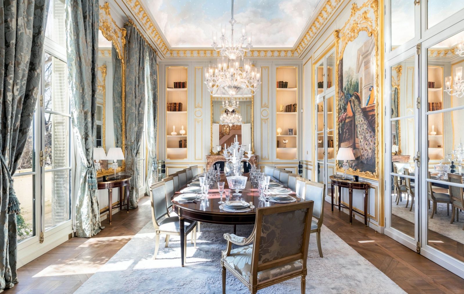 Comfort meets opulence in this lavish dining room